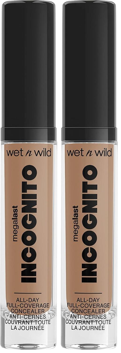 wet n wild Mega Last Incognito All-Day Full Coverage Liquid Matte Concealer Deep Sand, (1114055) (Pack of 2)(Light Medium)