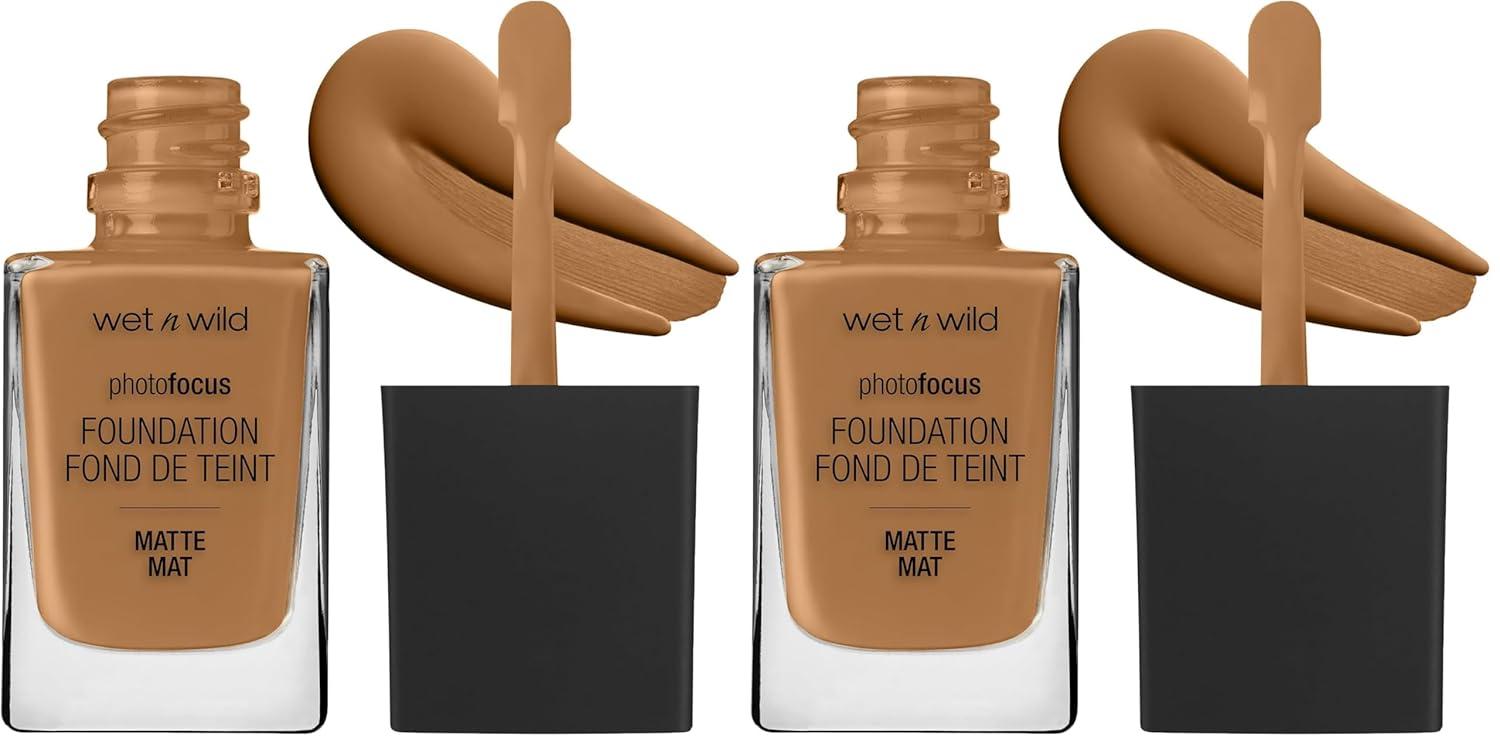 wet n wild Photo Focus Matte Liquid Foundation Golden Beige, Vegan & Cruelty-Free(Caramel)
