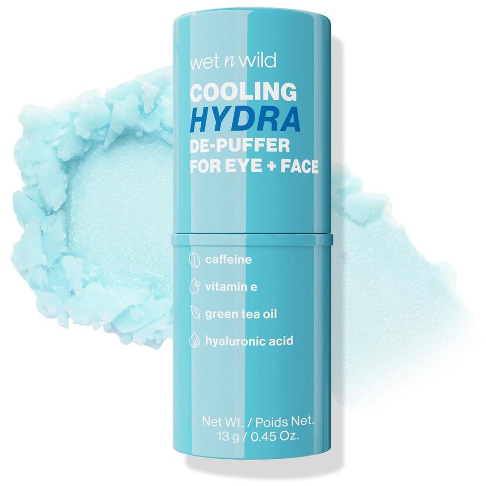 wet n wild Cooling Hydra De-Puffer, Soothing Face Makeup Primer Stick with Vitamin E & Caffeine, Instant Skin Refreshments for All Skin Types and Complexions, Vegan & Cruelty-Free(Cooling Hydra)