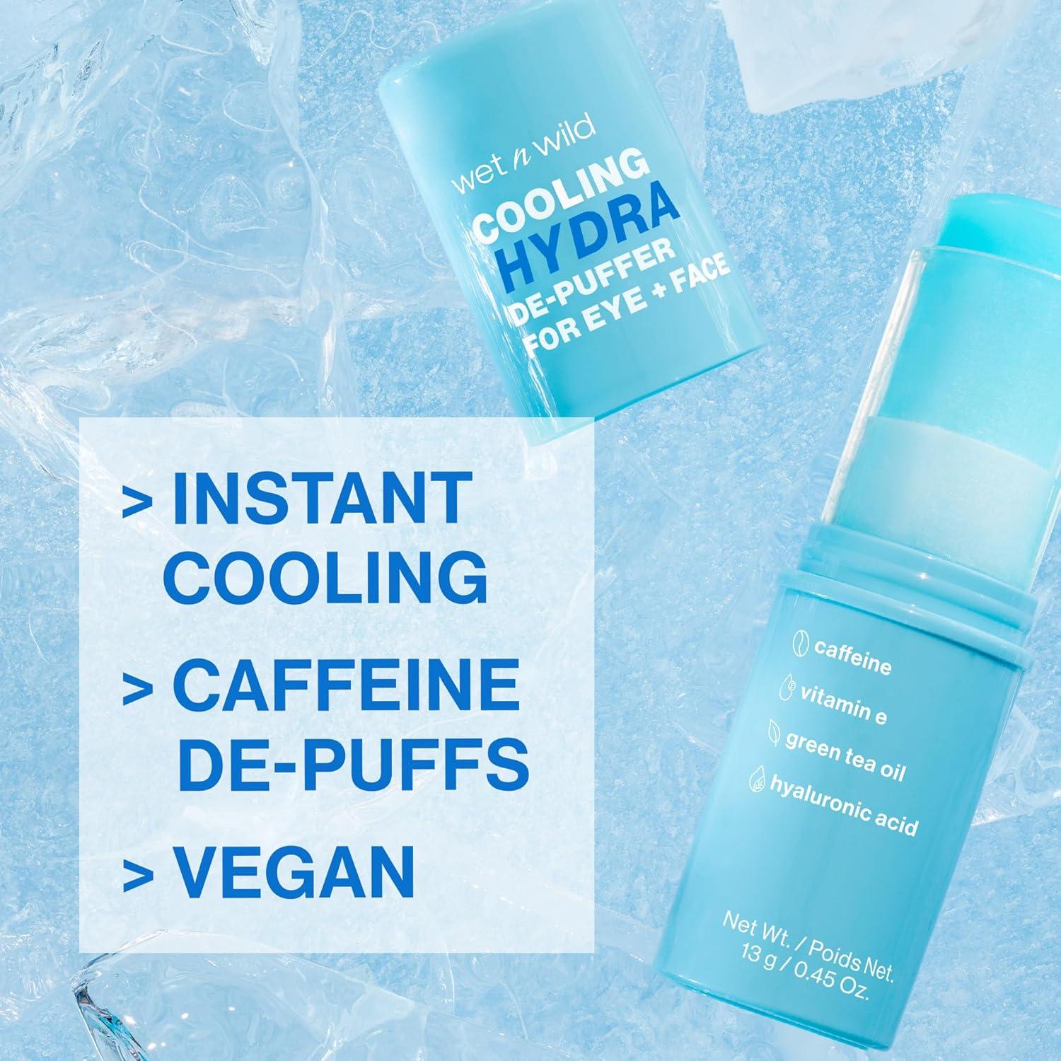 wet n wild Cooling Hydra De-Puffer, Soothing Face Makeup Primer Stick with Vitamin E & Caffeine, Instant Skin Refreshments for All Skin Types and Complexions, Vegan & Cruelty-Free(Cooling Hydra)