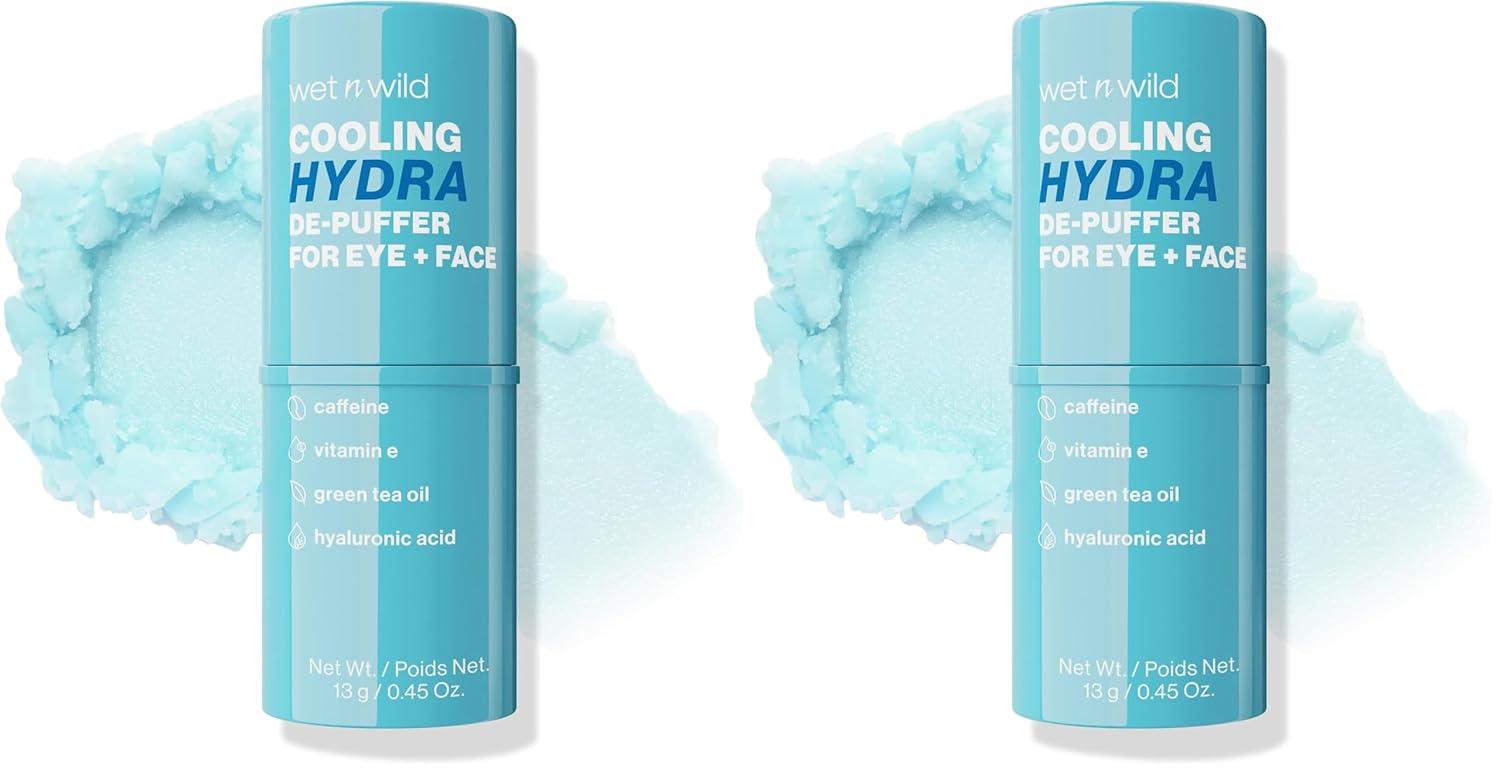 wet n wild Cooling Hydra De-Puffer, Soothing Face Makeup Primer Stick with Vitamin E & Caffeine, Instant Skin Refreshments for All Skin Types and Complexions, Vegan & Cruelty-Free(Cooling Hydra)