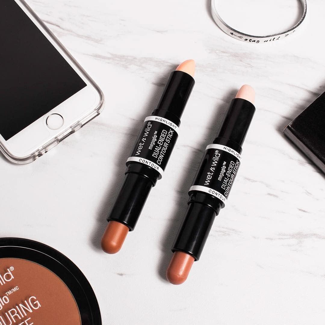 wet n wild MegaGlo Dual-Ended Contour Stick, Light Medium, Cruelty-Free(Medium/Tan)