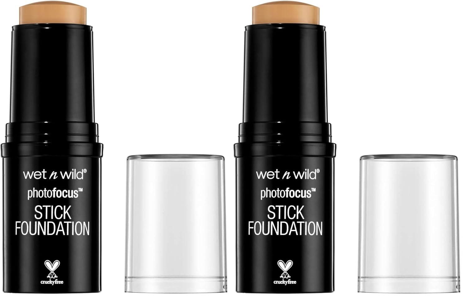 wet n wild Photo Focus Matte Foundation Stick Makeup, Shell Ivory | Vegan & Cruelty-Free(Sand Beige)