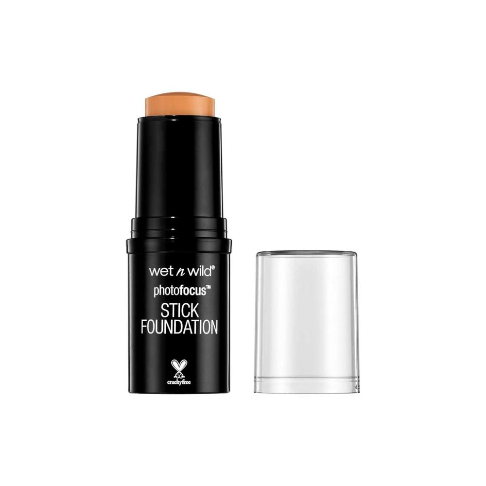 wet n wild Photo Focus Matte Foundation Stick Makeup, Shell Ivory | Vegan & Cruelty-Free(Golden Tan)