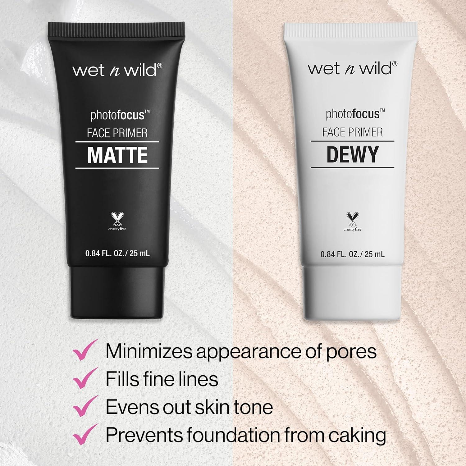 wet n wild Face Primer Photo Focus Matte Face Primer Clear, Perfect Prep & Matte Finish, Extends Makeup Wear, Weightless Hydration with Aloe Vera & Vitamin E, Cruelty-Free – Partners in Prime(Matte)