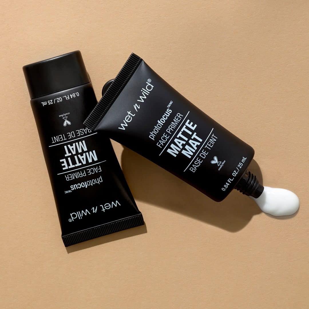 wet n wild Face Primer Photo Focus Matte Face Primer Clear, Perfect Prep & Matte Finish, Extends Makeup Wear, Weightless Hydration with Aloe Vera & Vitamin E, Cruelty-Free – Partners in Prime(Matte)