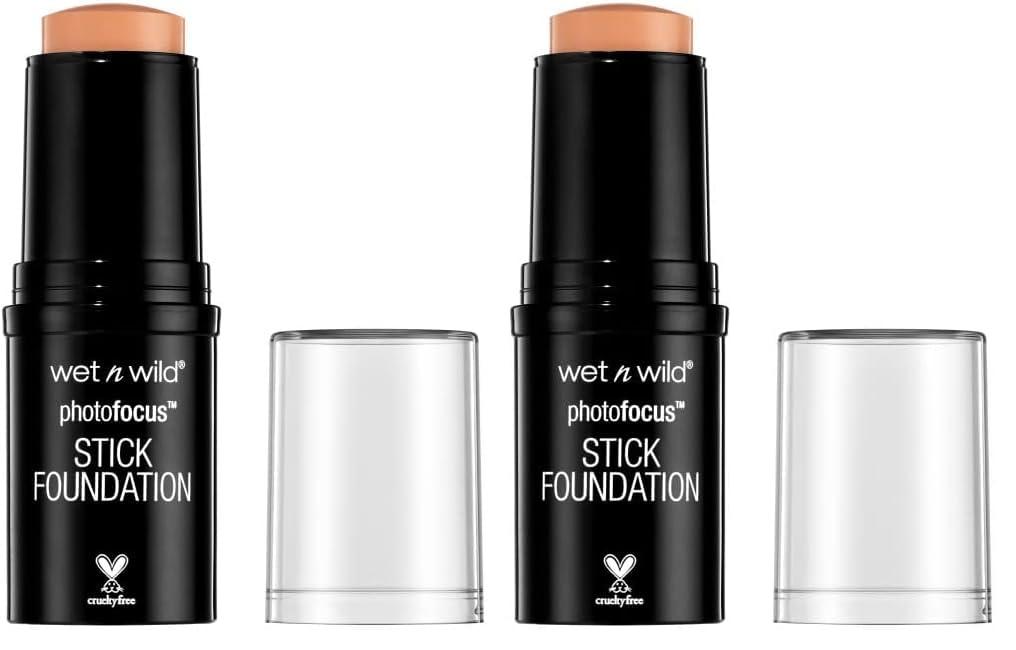 wet n wild Photo Focus Matte Foundation Stick Makeup, Shell Ivory | Vegan & Cruelty-Free(Sunkiss Beige)