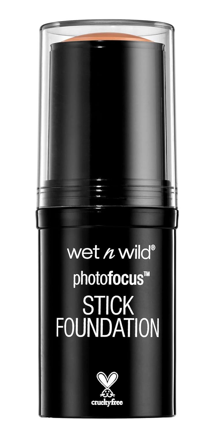wet n wild Photo Focus Matte Foundation Stick Makeup, Shell Ivory | Vegan & Cruelty-Free(Sunkiss Beige)