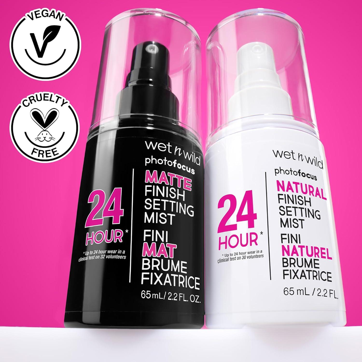 wet n wild Photo Focus Setting Mist, Up to 24HR Wear, Lightweight & Nourishing with Provitamin B5 & E, Suitable for All Skin Types, Cruelty-Free & Vegan- Matte Finish