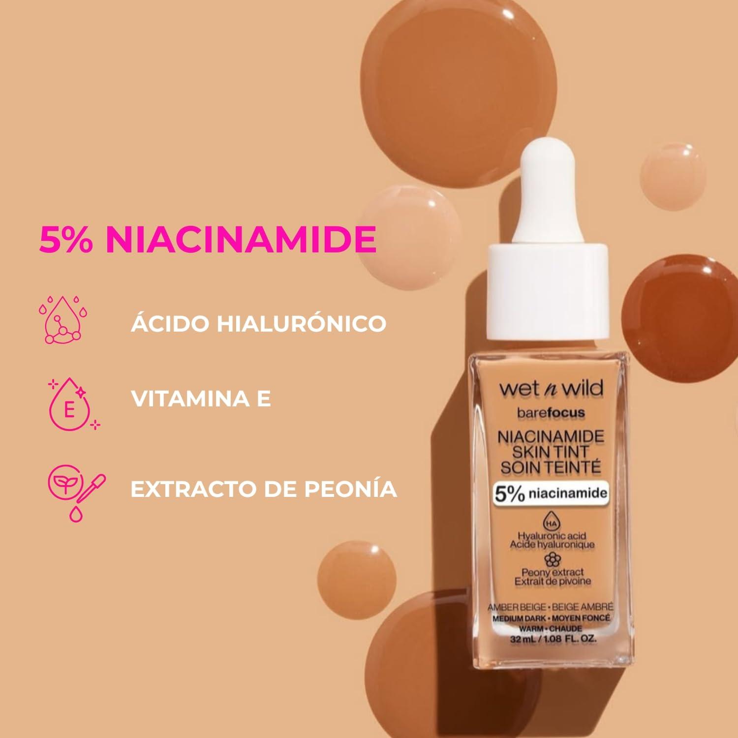 wet n wild Bare Focus Skin Tint, 5% Niacinamide Enriched, Buildable Sheer Lightweight Coverage, Natural Radiant Finish, Hyaluronic & Vitamin Hydration Boost, Cruelty-Free & Vegan – Fair Beige(Fair Beige)