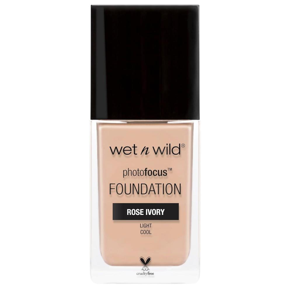 wet n wild Photo Focus Matte Liquid Foundation Golden Beige, Vegan & Cruelty-Free(Rose Ivory)