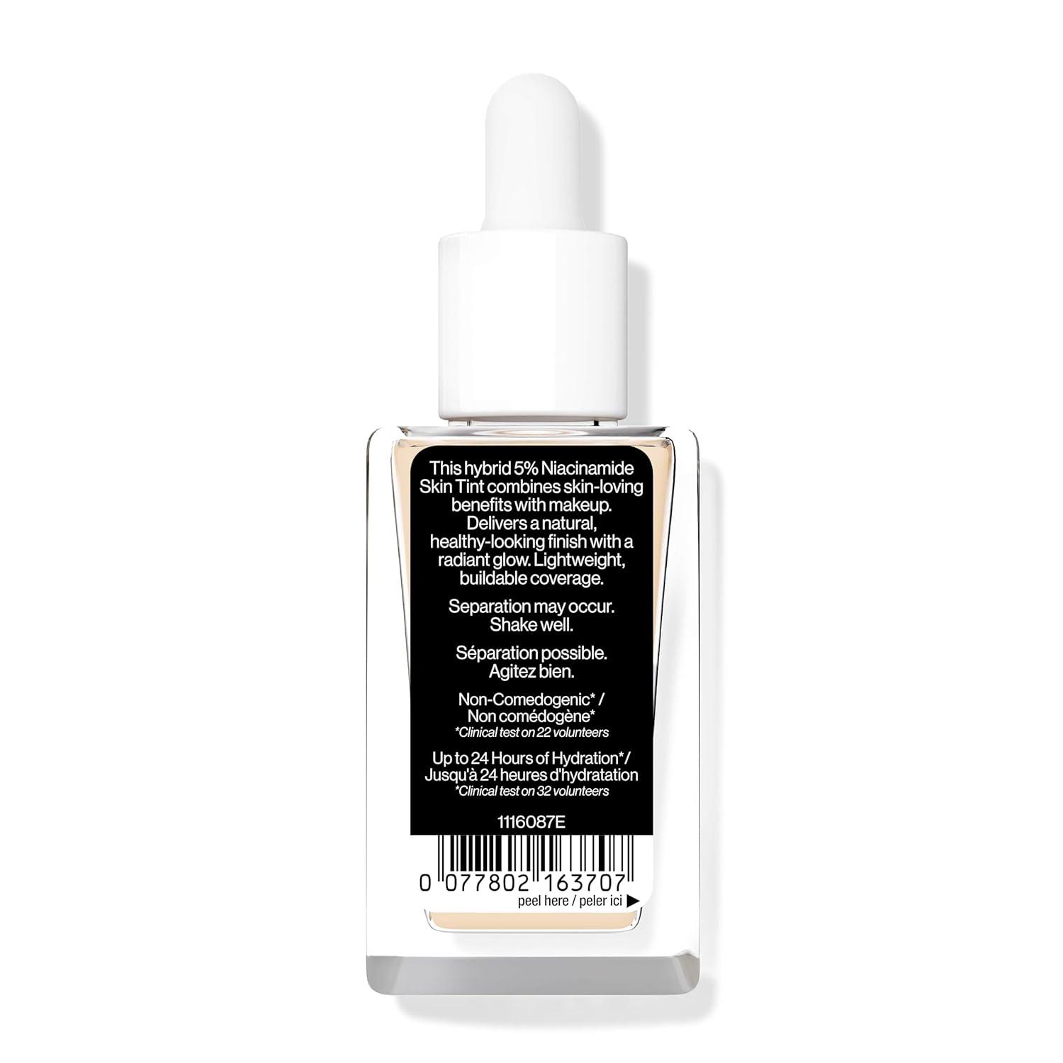 wet n wild Bare Focus Skin Tint, 5% Niacinamide Enriched, Buildable Sheer Lightweight Coverage, Natural Radiant Finish, Hyaluronic & Vitamin Hydration Boost, Cruelty-Free & Vegan – Fair Beige(Fair)