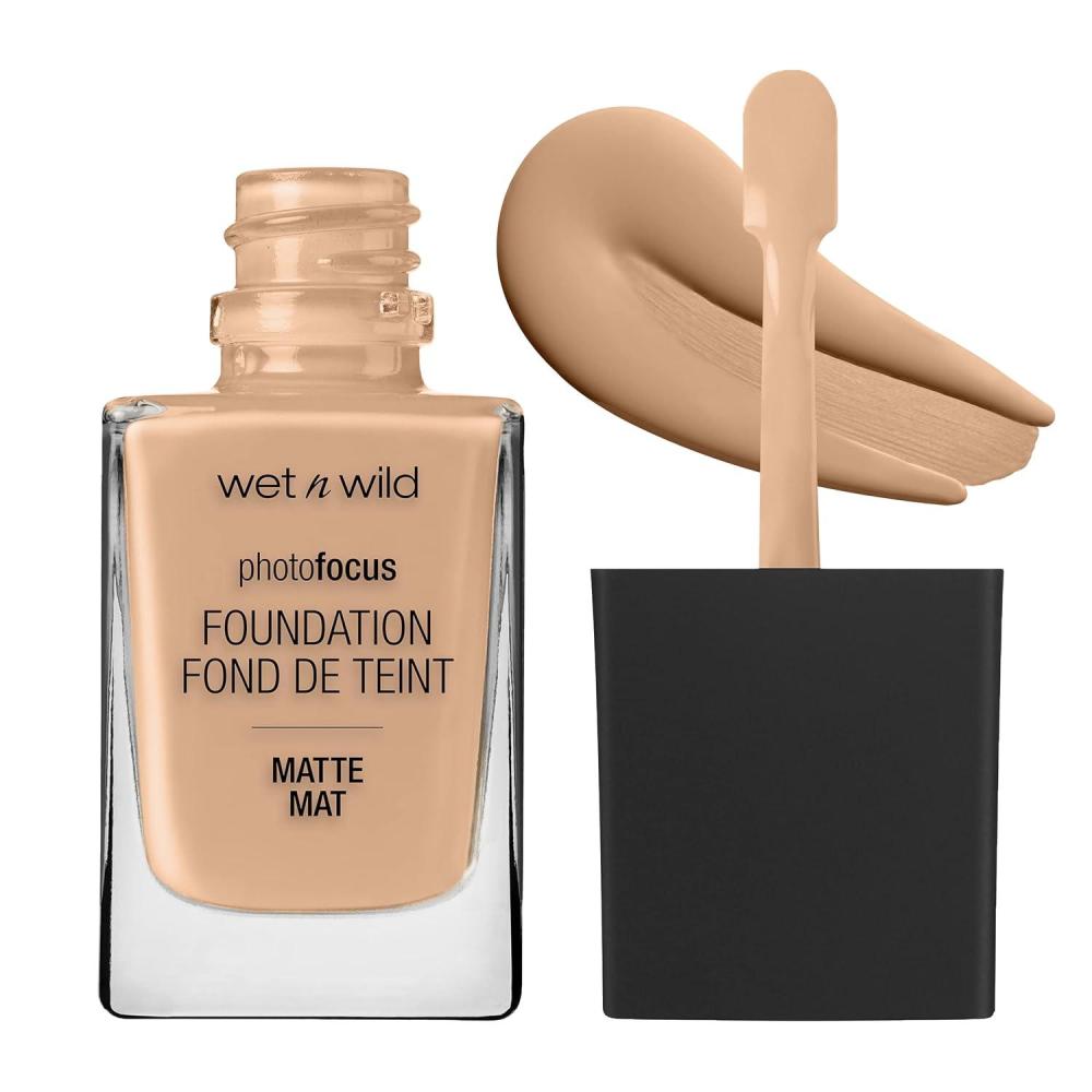 wet n wild Photo Focus Matte Liquid Foundation Golden Beige, Vegan & Cruelty-Free(Bronze Beige)