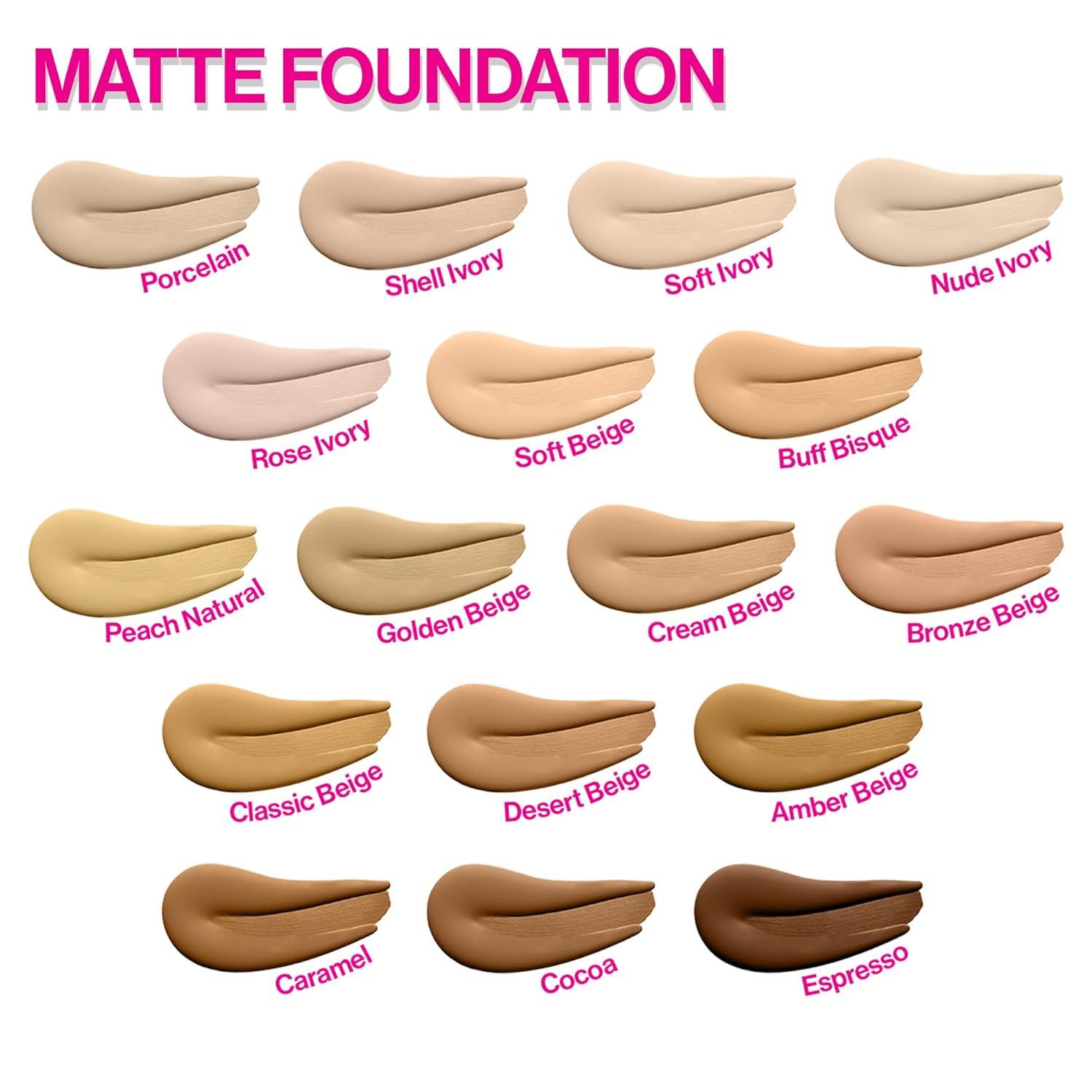 wet n wild Photo Focus Matte Liquid Foundation Golden Beige, Vegan & Cruelty-Free(Bronze Beige)