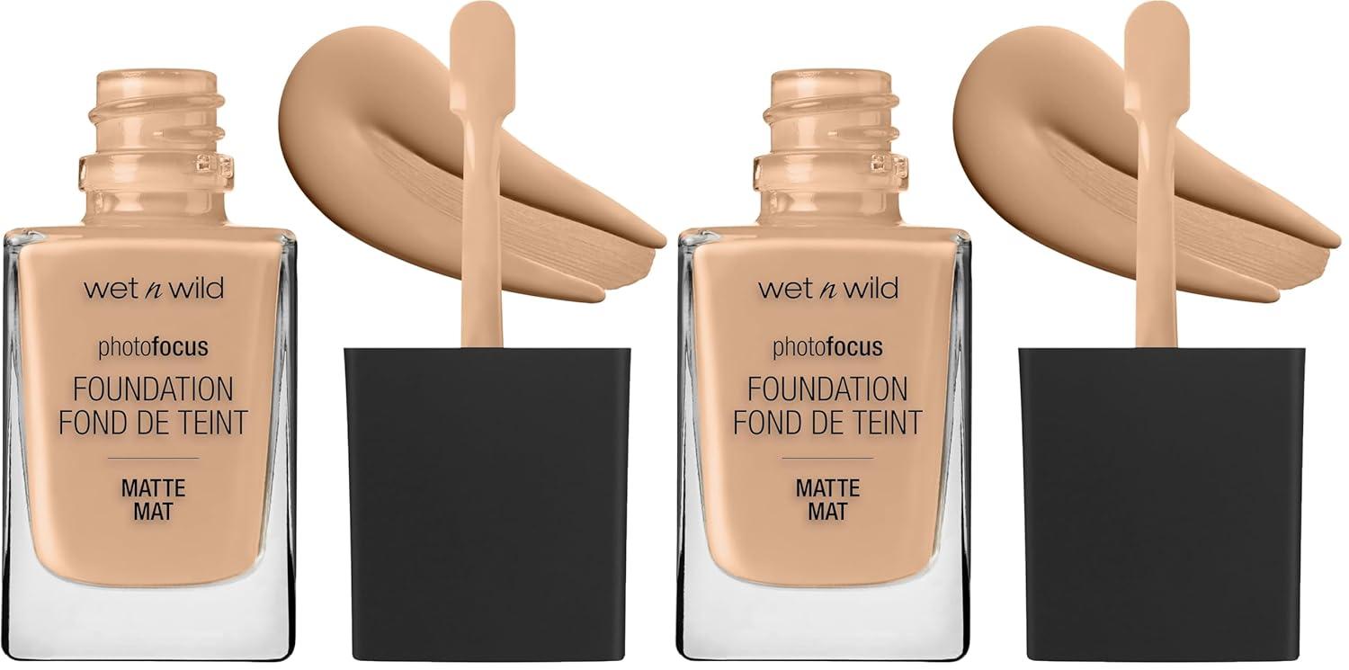 wet n wild Photo Focus Matte Liquid Foundation Golden Beige, Vegan & Cruelty-Free(Bronze Beige)
