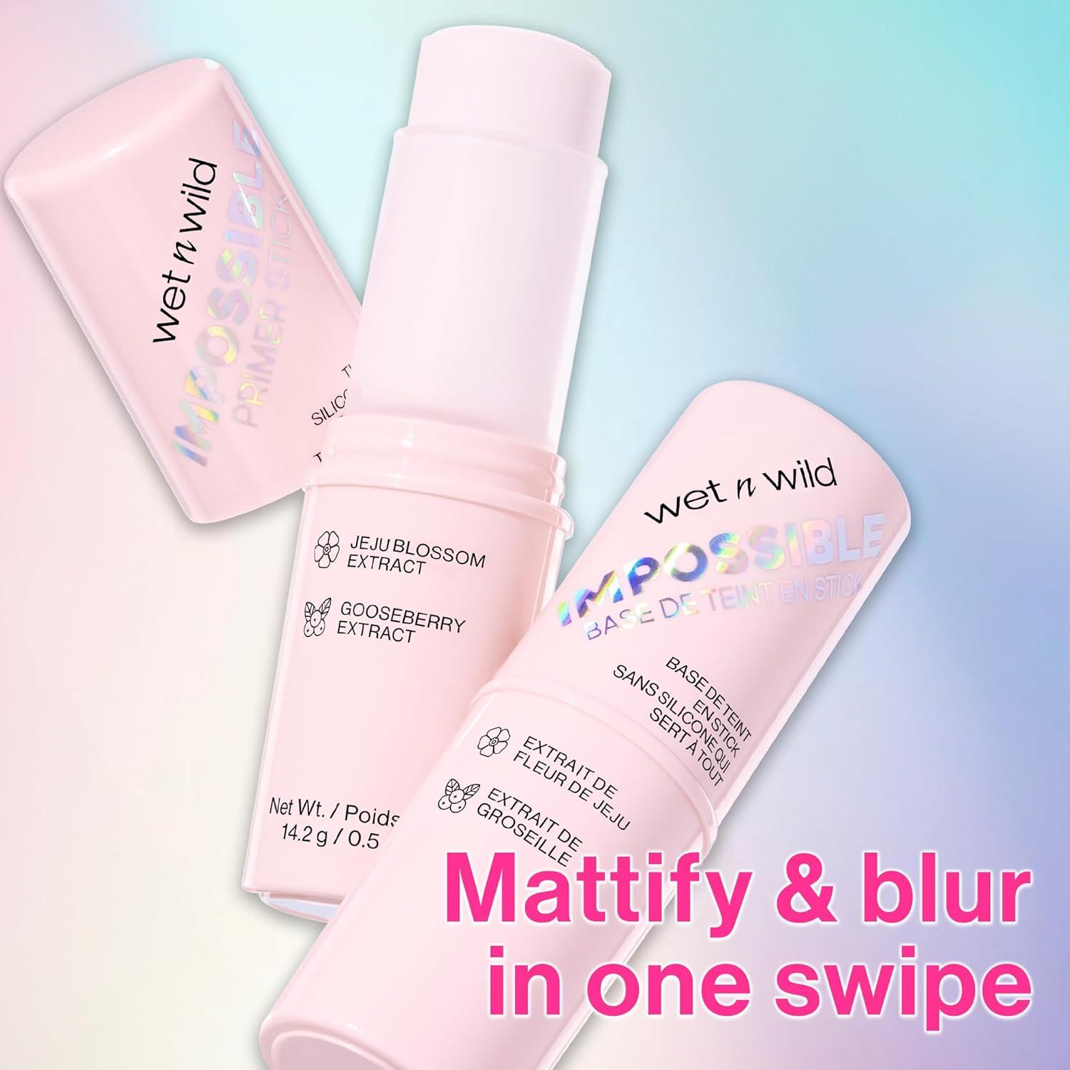 wet n wild Impossible Primer Stick, Enriched with Gooseberry & Jeju Blossom for a Brightening Durable Makeup Base, Vegan & Cruelty-Free(Off White)