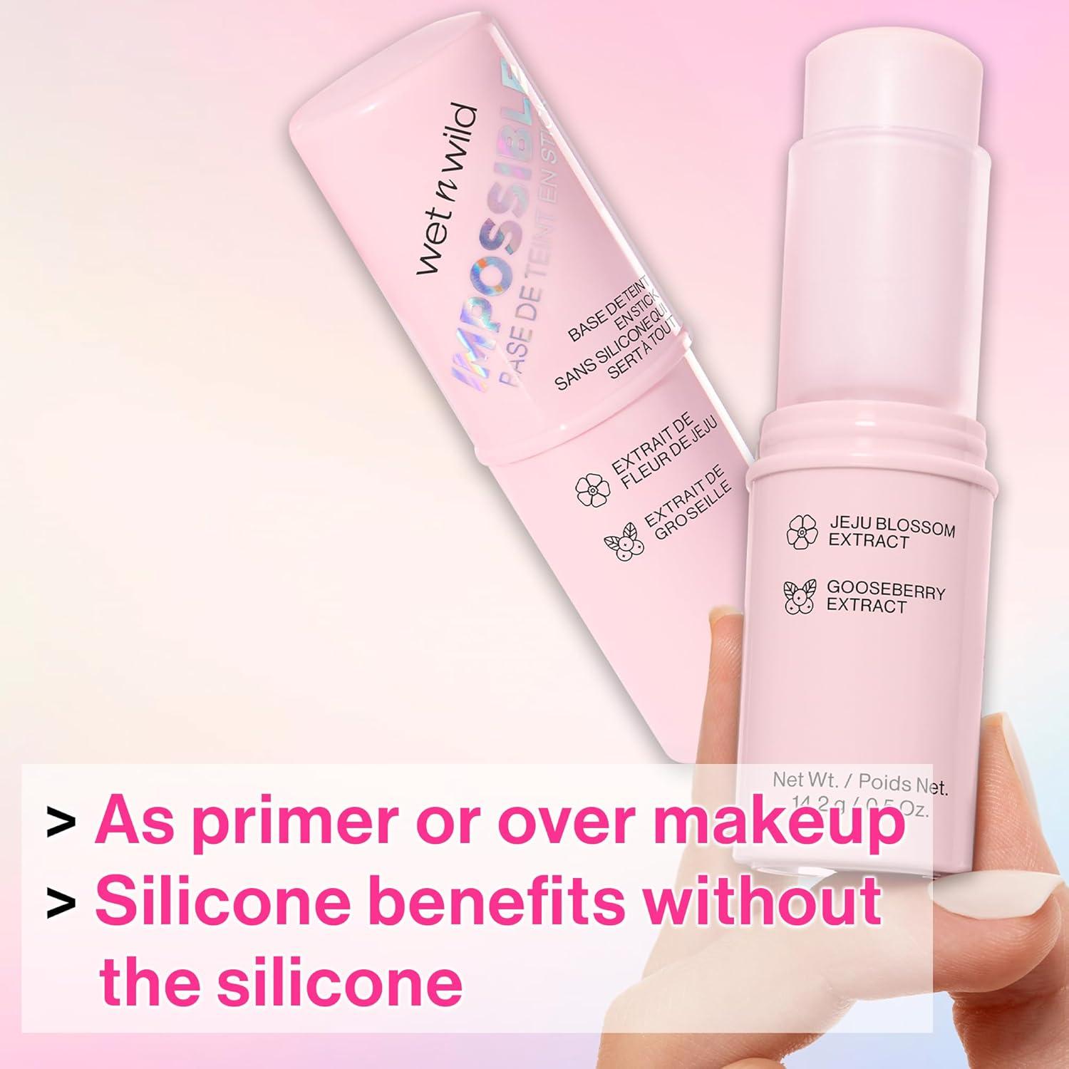 wet n wild Impossible Primer Stick, Enriched with Gooseberry & Jeju Blossom for a Brightening Durable Makeup Base, Vegan & Cruelty-Free(Off White)