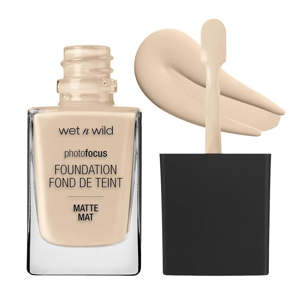 wet n wild Photo Focus Matte Liquid Foundation Golden Beige, Vegan & Cruelty-Free(Soft Ivory)