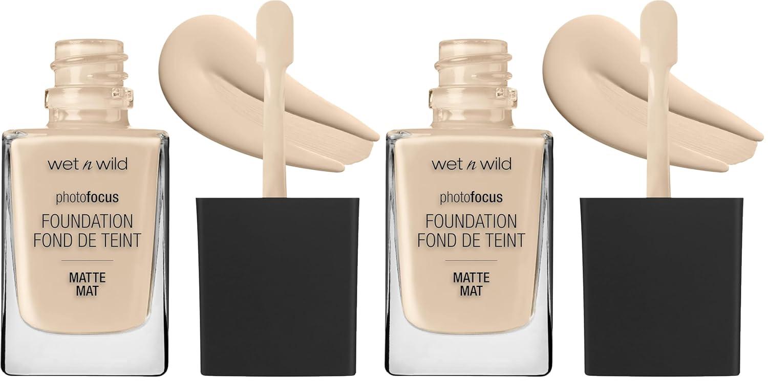 wet n wild Photo Focus Matte Liquid Foundation Golden Beige, Vegan & Cruelty-Free(Soft Ivory)