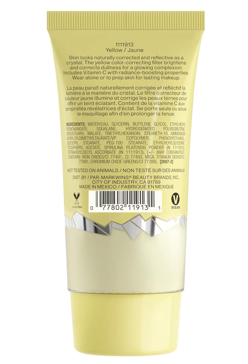 wet n wild Prime Focus Glass Skin Correct Primer Bright Crystal Finish, Green, 0.91 Fl Oz(Banana)
