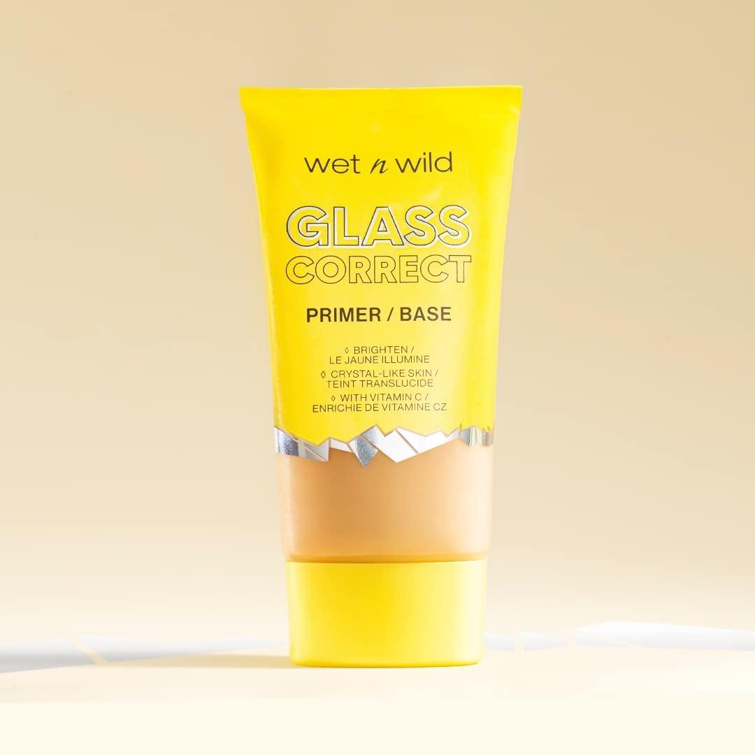 wet n wild Prime Focus Glass Skin Correct Primer Bright Crystal Finish, Green, 0.91 Fl Oz(Banana)