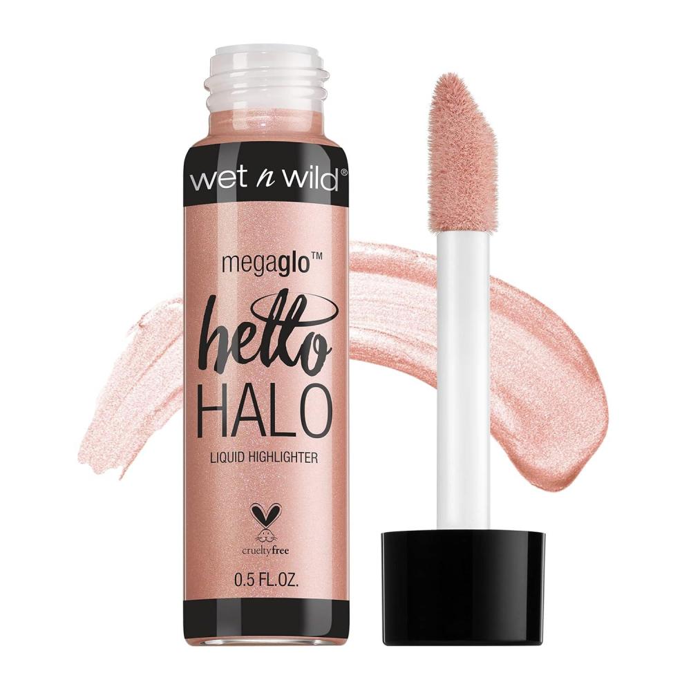 wet n wild MegaGlo Hello Halo Liquid Highlighter Makeup, Shimmer, Rose Gold Halo, Goodbye(Halo Gorgeous)