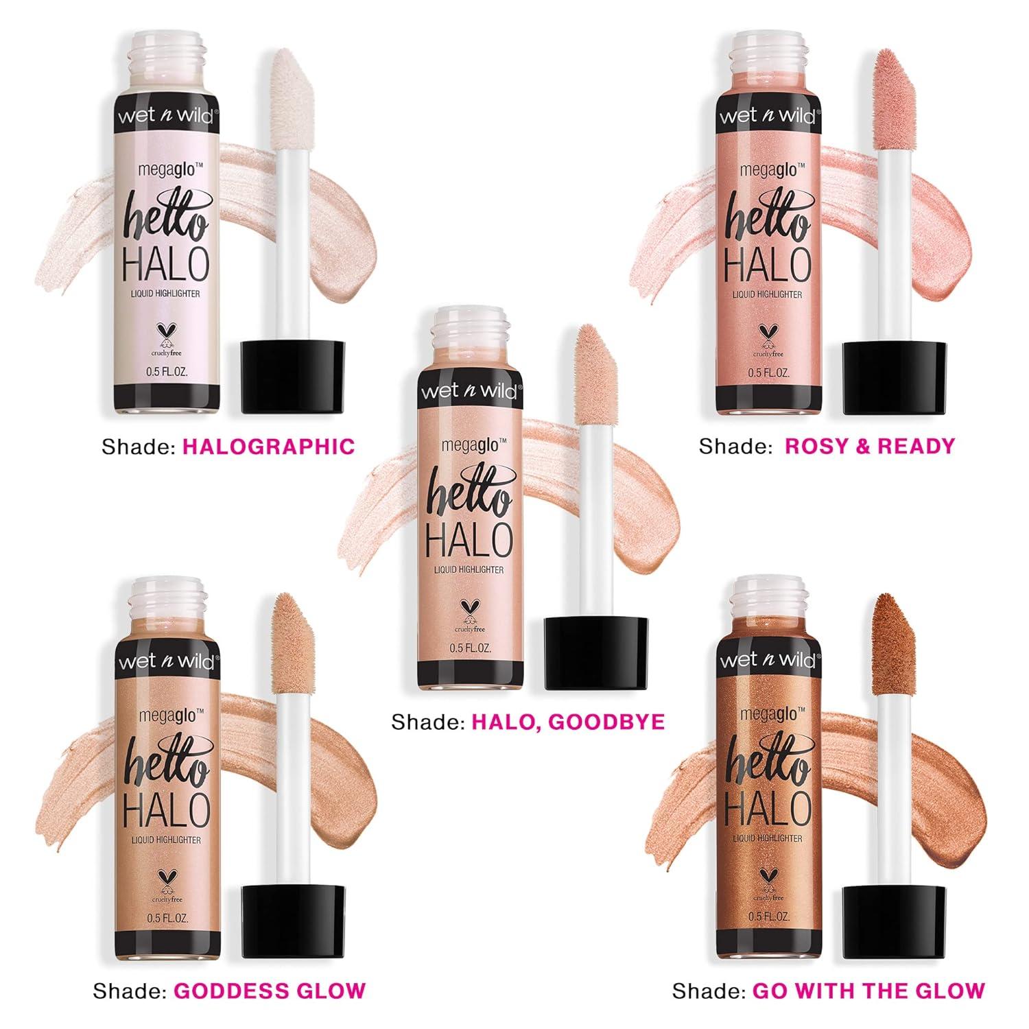 wet n wild MegaGlo Hello Halo Liquid Highlighter Makeup, Shimmer, Rose Gold Halo, Goodbye(Halo Gorgeous)