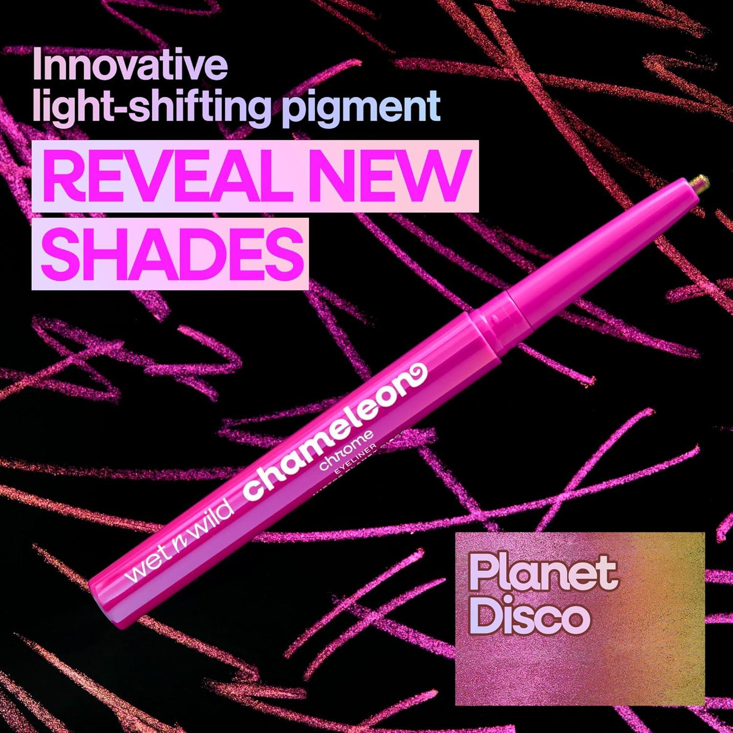 wet n wild Chameleon Chrome Eyeliner, Waterproof and Smudge-Proof, Multichrome Color Shift, Long-Lasting 18-Hour Wear, Cruelty-Free & Vegan – Planet Disco(Planet Disco)