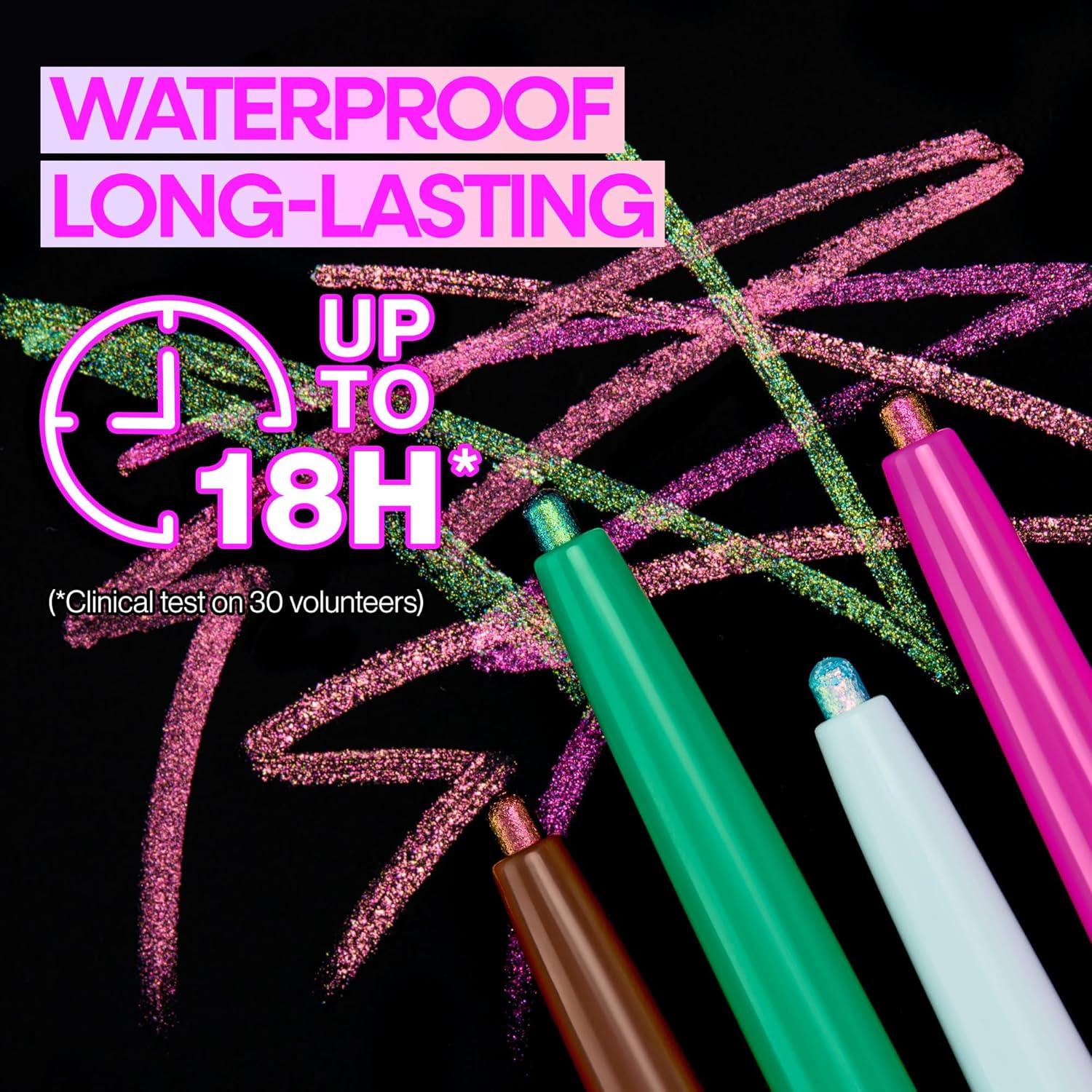 wet n wild Chameleon Chrome Eyeliner, Waterproof and Smudge-Proof, Multichrome Color Shift, Long-Lasting 18-Hour Wear, Cruelty-Free & Vegan – Planet Disco(Planet Disco)