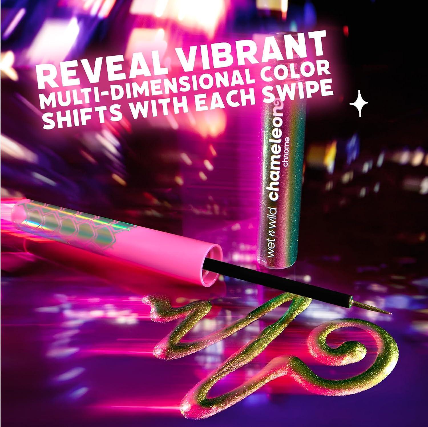 wet n wild Chameleon Chrome Eyeliner, Waterproof and Smudge-Proof, Multichrome Color Shift, Long-Lasting 18-Hour Wear, Cruelty-Free & Vegan – Planet Disco(Galaxy Dancer)