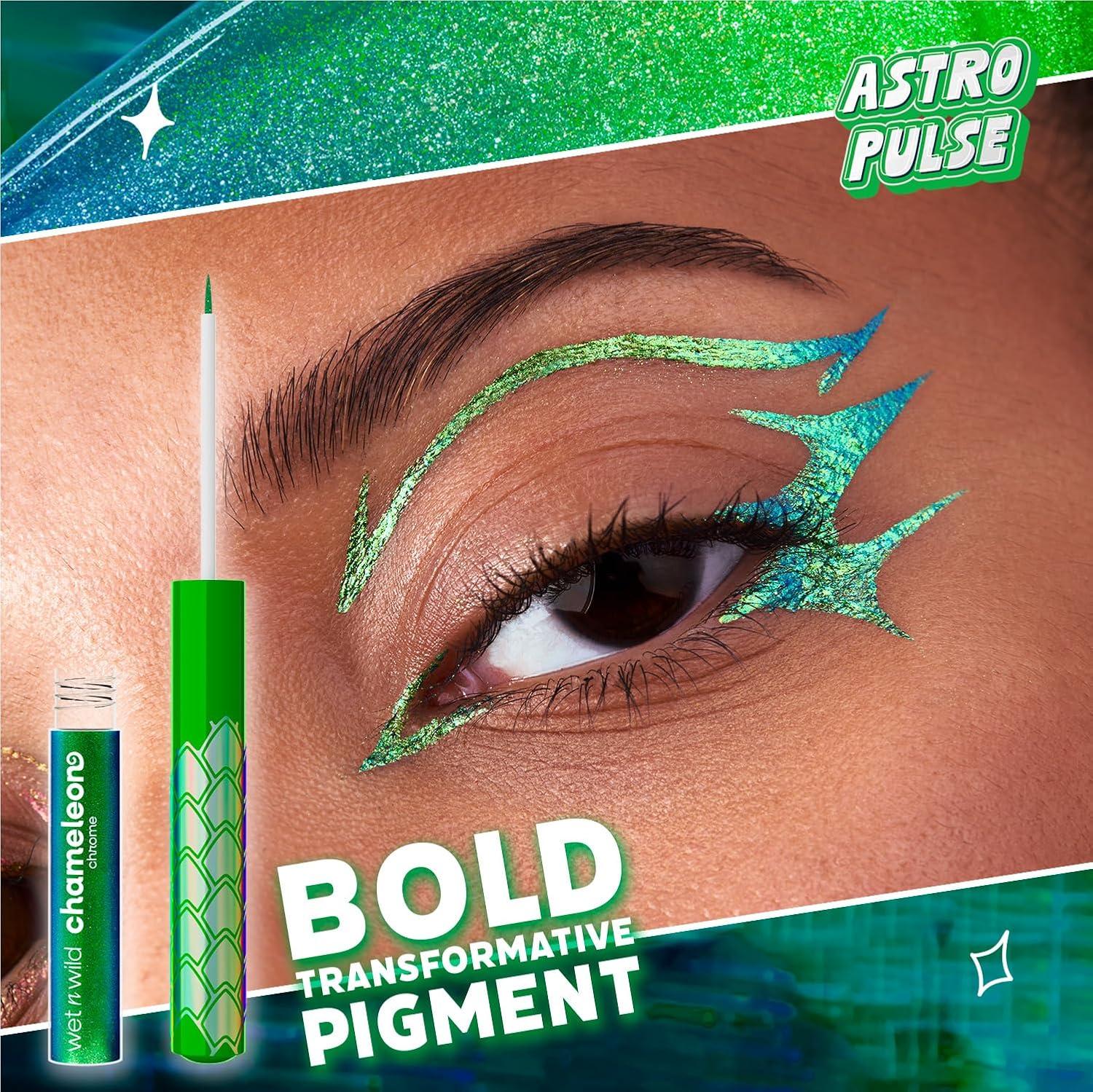 wet n wild Chameleon Chrome Eyeliner, Waterproof and Smudge-Proof, Multichrome Color Shift, Long-Lasting 18-Hour Wear, Cruelty-Free & Vegan – Planet Disco(Astro Pulse)