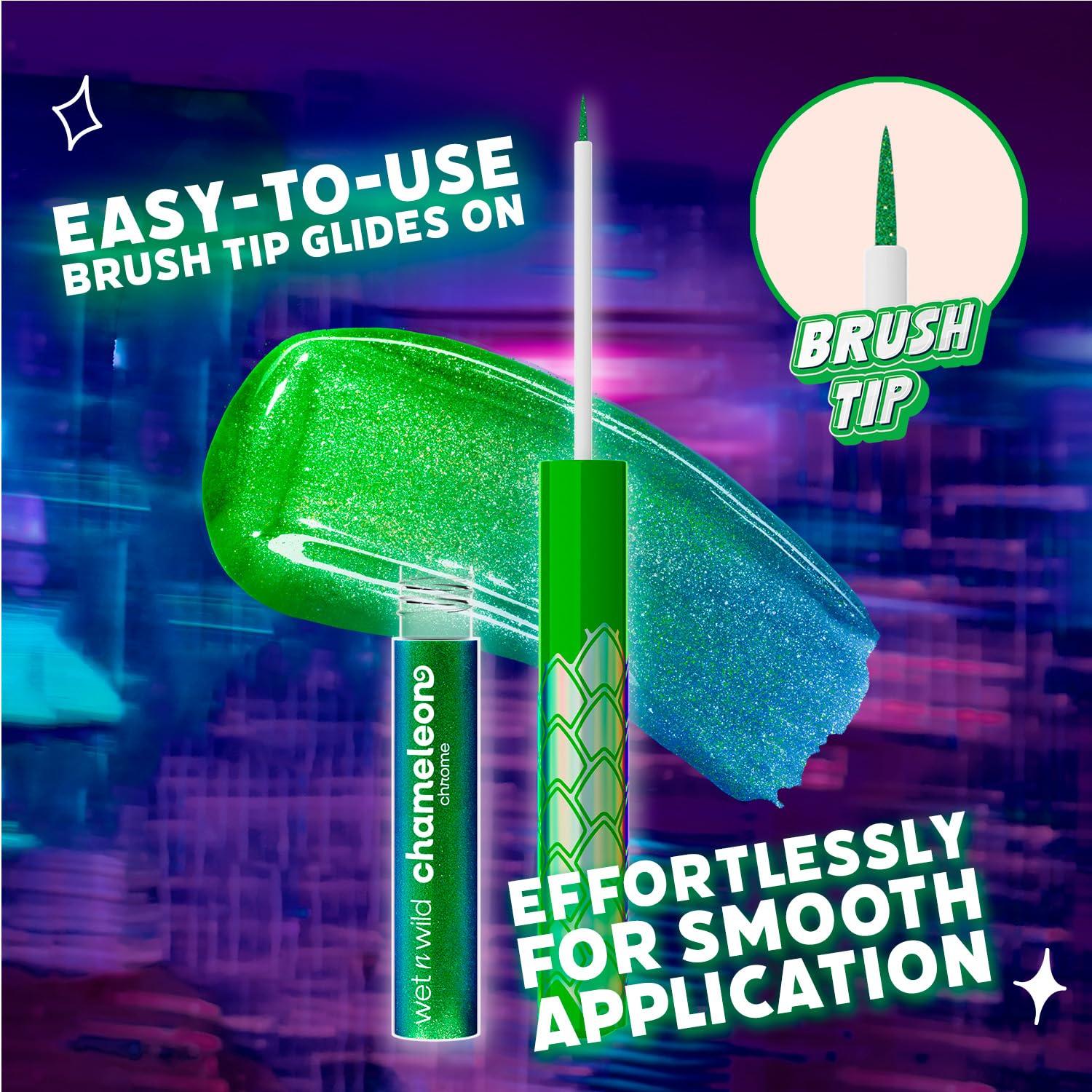 wet n wild Chameleon Chrome Eyeliner, Waterproof and Smudge-Proof, Multichrome Color Shift, Long-Lasting 18-Hour Wear, Cruelty-Free & Vegan – Planet Disco(Astro Pulse)