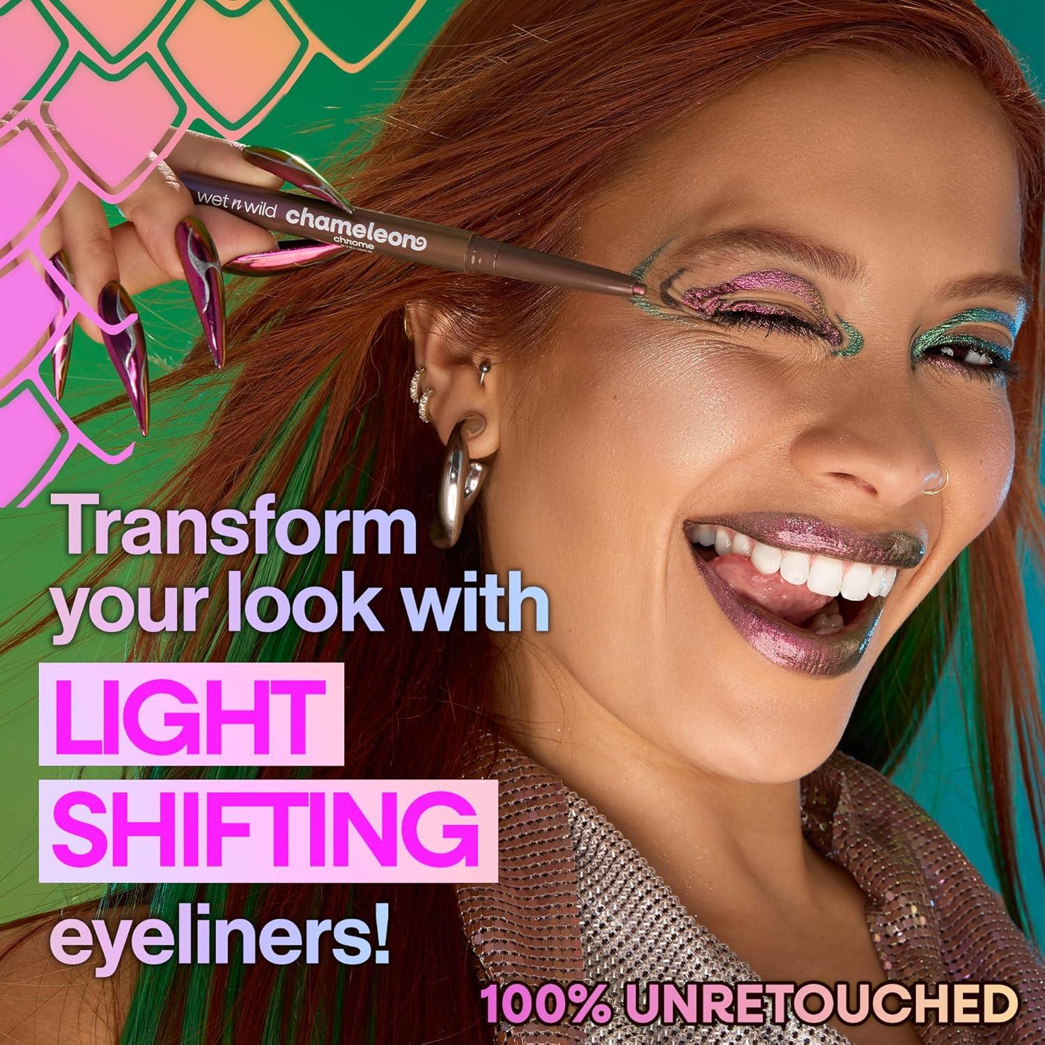 wet n wild Chameleon Chrome Eyeliner, Waterproof and Smudge-Proof, Multichrome Color Shift, Long-Lasting 18-Hour Wear, Cruelty-Free & Vegan – Planet Disco(Electric Prism)