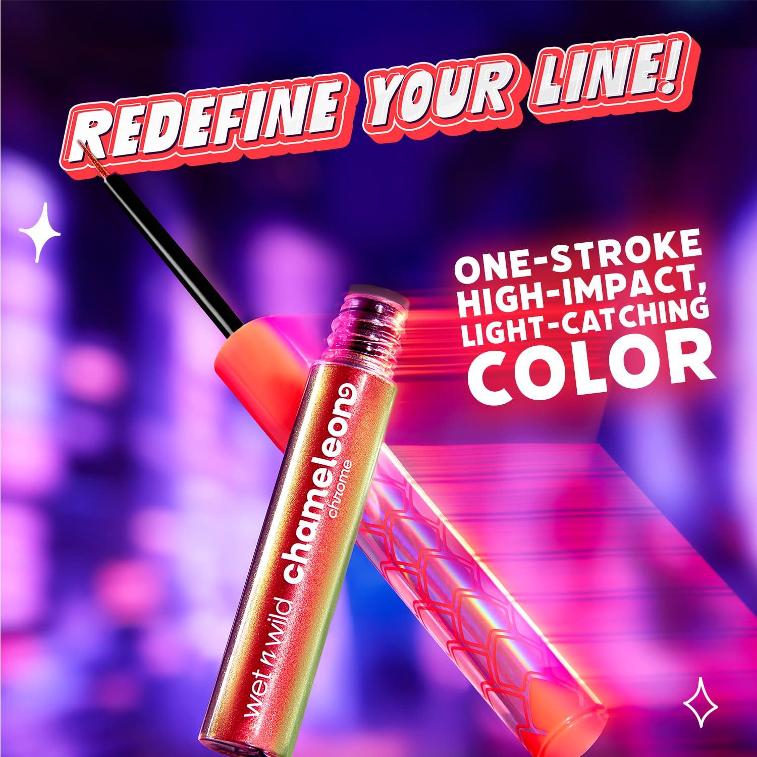 wet n wild Chameleon Chrome Eyeliner, Waterproof and Smudge-Proof, Multichrome Color Shift, Long-Lasting 18-Hour Wear, Cruelty-Free & Vegan – Planet Disco(Turbo Dream)