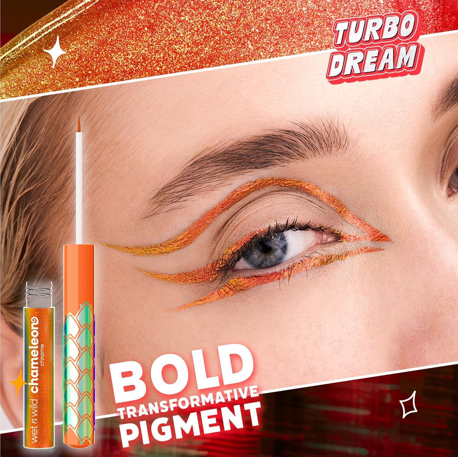 wet n wild Chameleon Chrome Eyeliner, Waterproof and Smudge-Proof, Multichrome Color Shift, Long-Lasting 18-Hour Wear, Cruelty-Free & Vegan – Planet Disco(Turbo Dream)