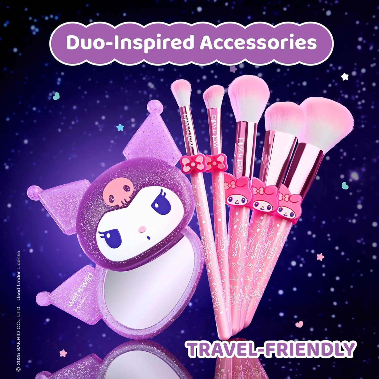 wet n wild Mad Tea Party 4-Piece Makeup Brush Set Alice In Wonderland Collection(Multicolor)