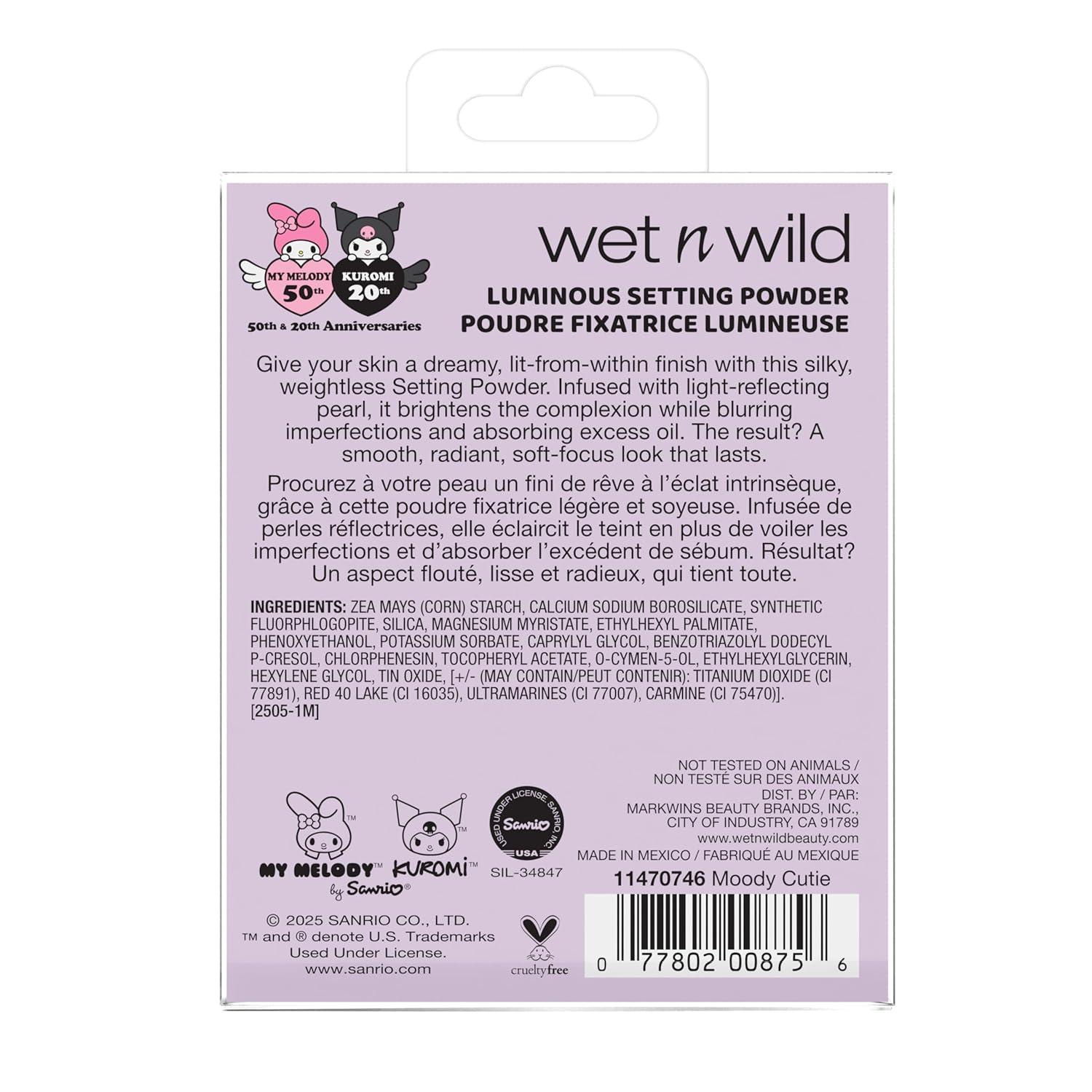 wet n wild My Melody and Kuromi Luminous Loose Setting Powder – Moody Cutie