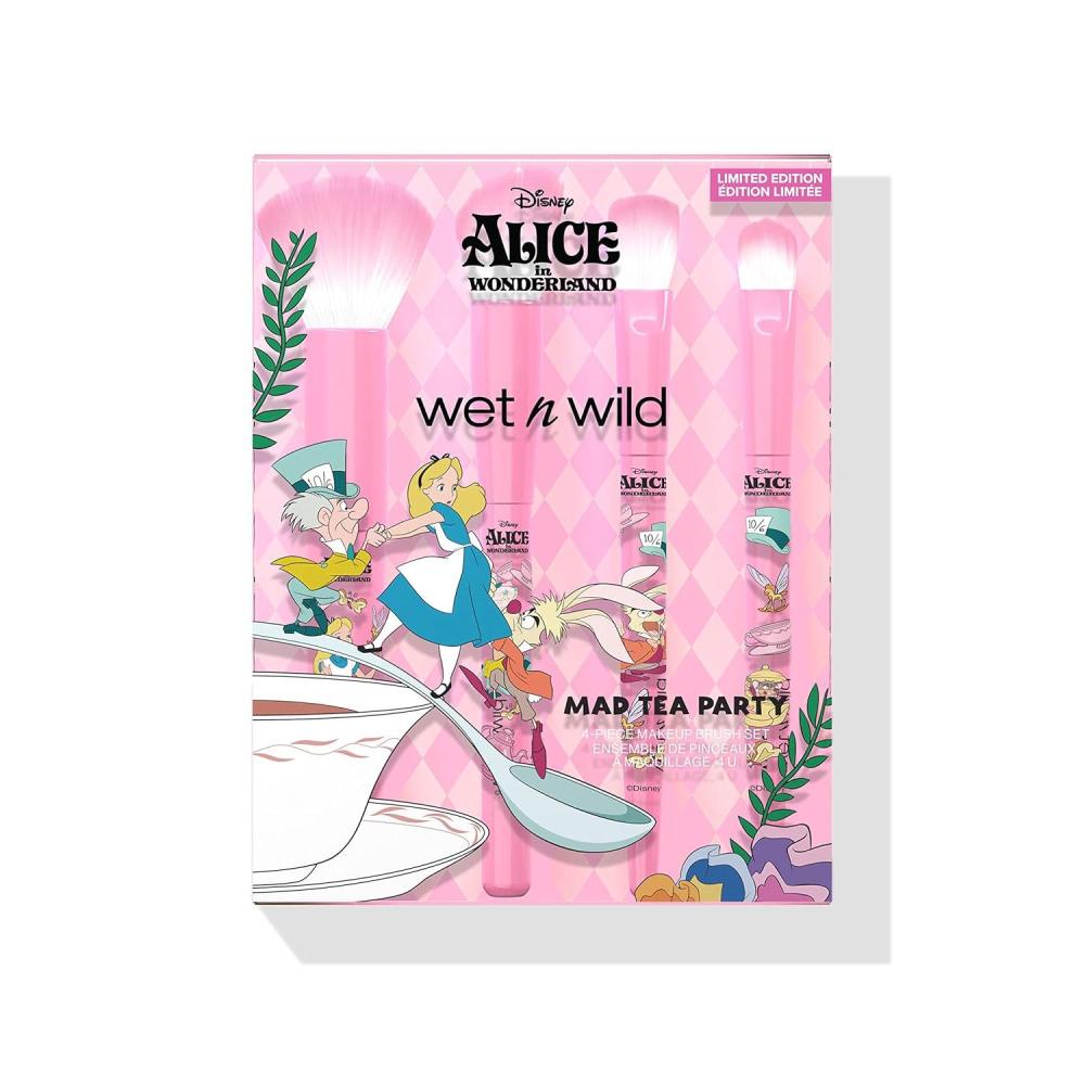 wet n wild Mad Tea Party 4-Piece Makeup Brush Set Alice In Wonderland Collection(Mad Tea Party 4-Piece Makeup Brush Set)