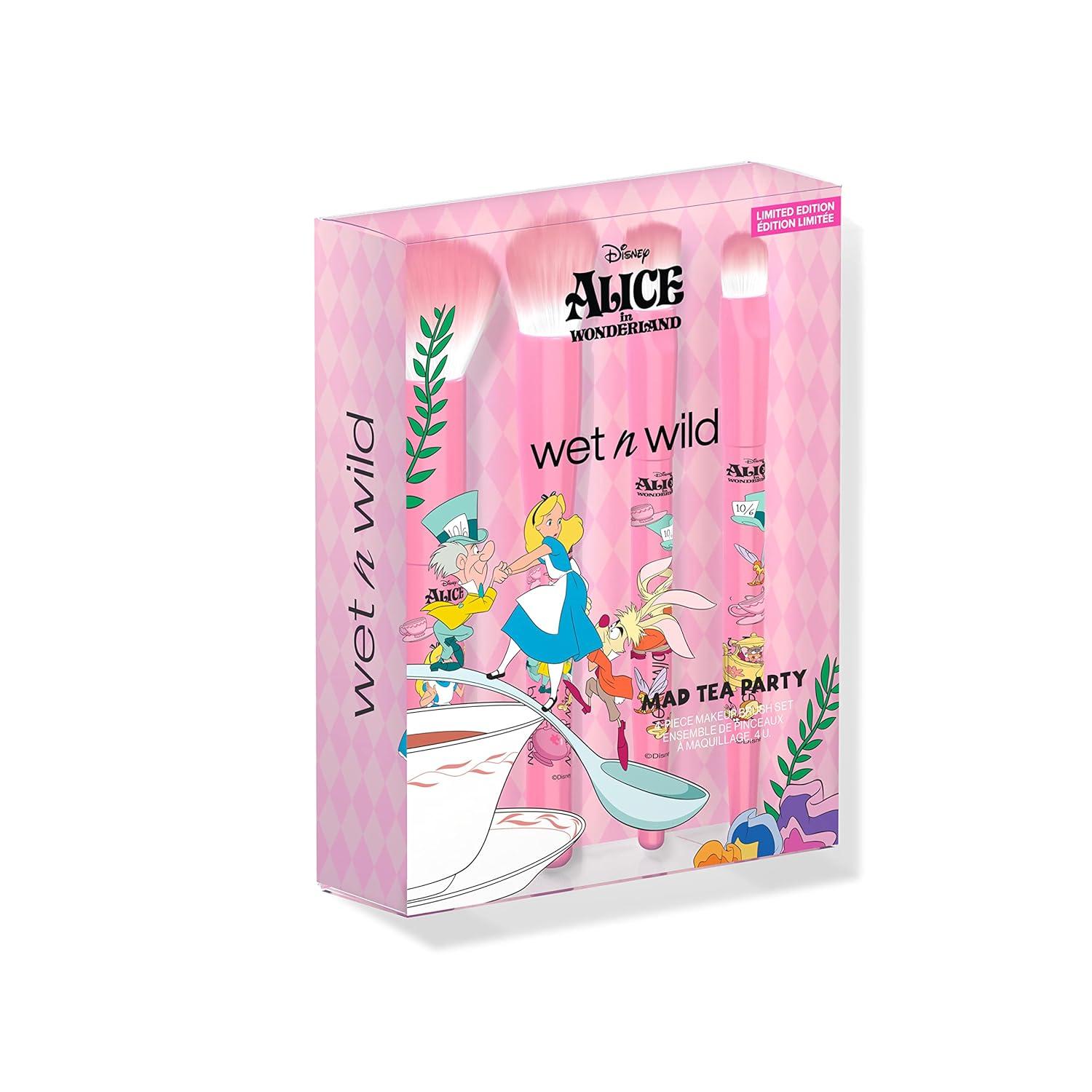 wet n wild Mad Tea Party 4-Piece Makeup Brush Set Alice In Wonderland Collection(Mad Tea Party 4-Piece Makeup Brush Set)
