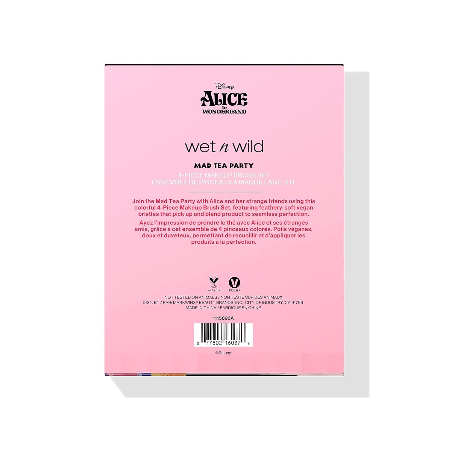 wet n wild Mad Tea Party 4-Piece Makeup Brush Set Alice In Wonderland Collection(Mad Tea Party 4-Piece Makeup Brush Set)