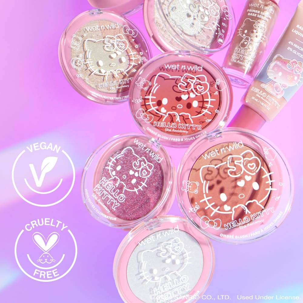 wet n wild Hello Kitty Ombre Blush, Buildable, Blendable Customizable Color, New Gradient Formula, Cruelty-Free & Vegan – Cotton Candy(Mellow Cloud)