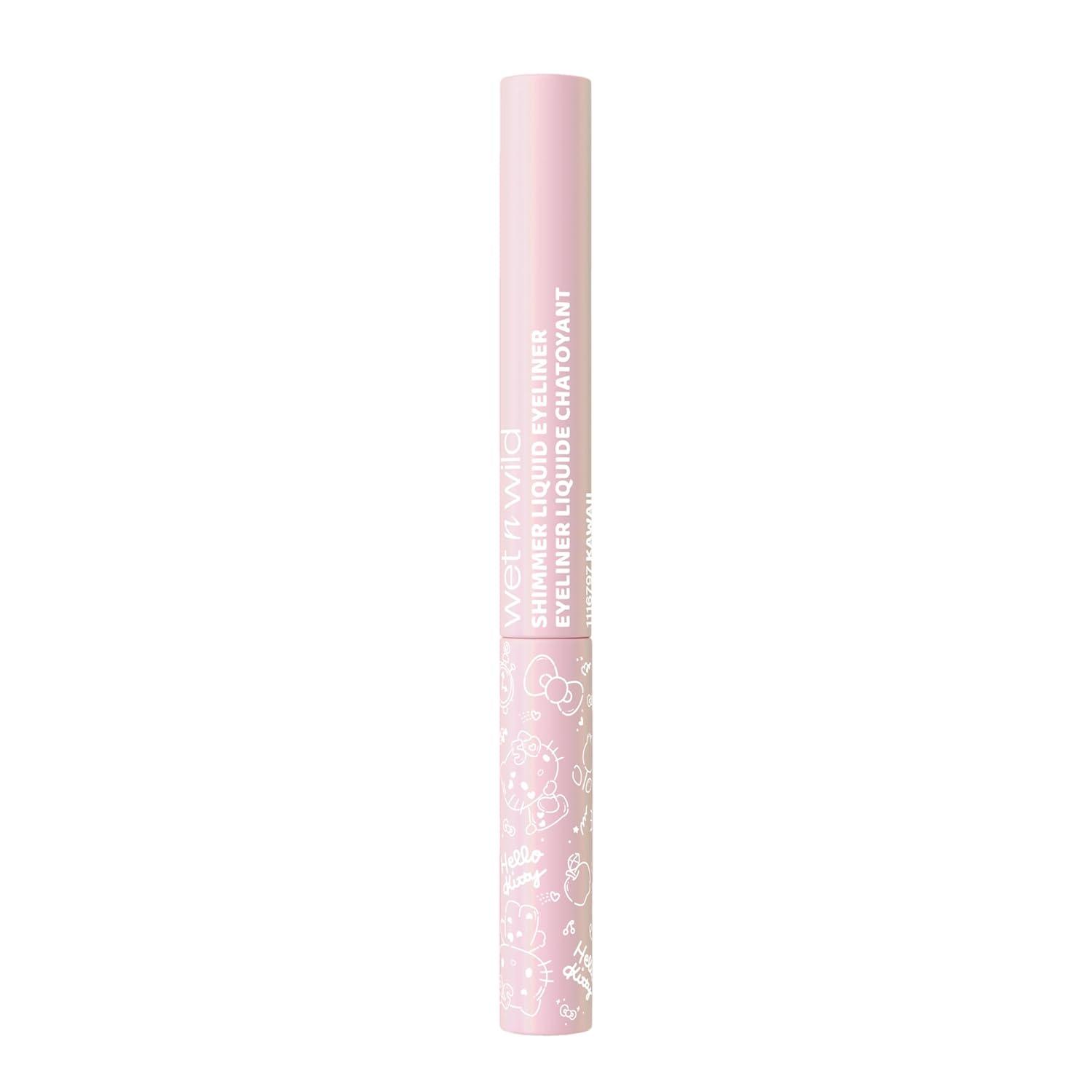 wet n wild Hello Kitty Shimmer Liquid Eyeliner, Richly Pigmented Iridescent Pearl Particles, Smooth & Easy Brush Application, Cruelty-Free & Vegan – Kawaii