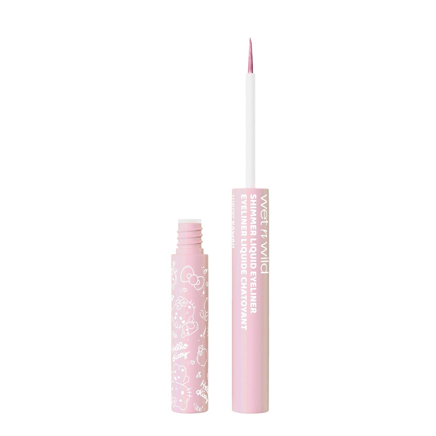 wet n wild Hello Kitty Shimmer Liquid Eyeliner, Richly Pigmented Iridescent Pearl Particles, Smooth & Easy Brush Application, Cruelty-Free & Vegan – Kawaii
