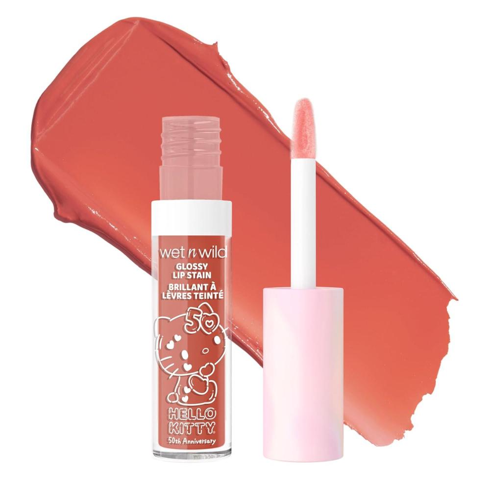 wet n wild Hello Kitty Glossy Lip Stain, Warm Apple Pie Lightly Scented, Nourishing New Glossy Finish Formula, Cruelty-Free & Vegan – So Dreamy(So Dreamy)