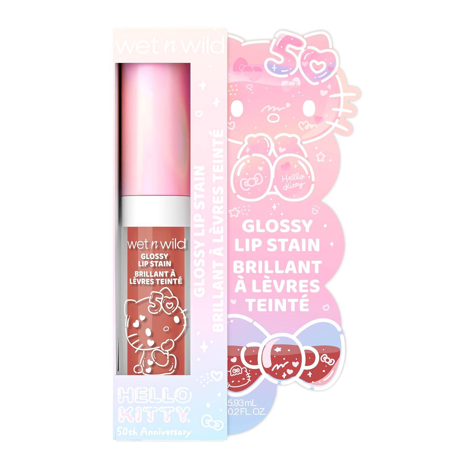 wet n wild Hello Kitty Glossy Lip Stain, Warm Apple Pie Lightly Scented, Nourishing New Glossy Finish Formula, Cruelty-Free & Vegan – So Dreamy(So Dreamy)