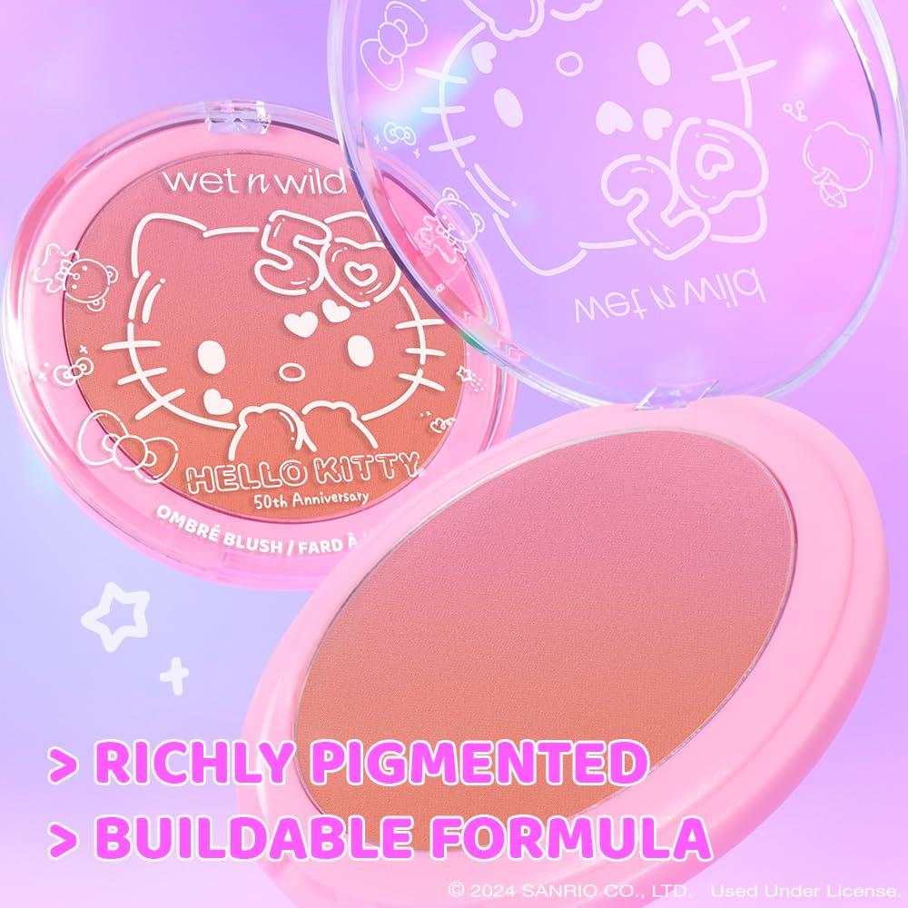 wet n wild Marilyn Monroe Collection Icon Blush – Velvety Pearlescent Powder Blush, Buildable & Blendable Formula Infused with Vitamin E, Includes Sponge Applicator, Cruelty-Free – Rose(Cotton Candy)