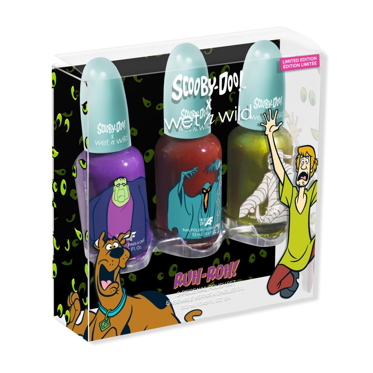 wet n wild Scooby Doo Collection RUH-ROH  3-Piece Nail Polish Set