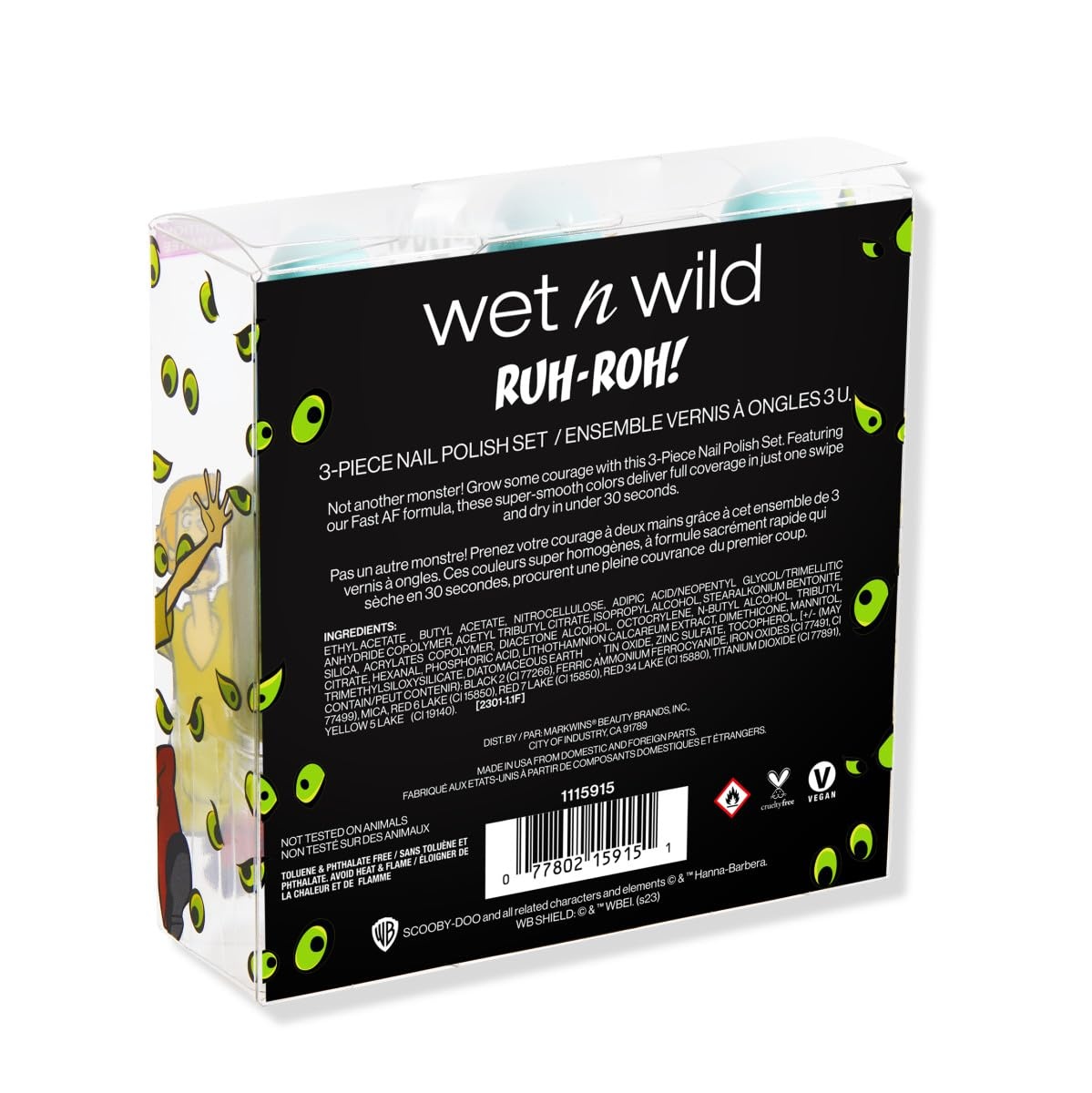 wet n wild Scooby Doo Collection RUH-ROH  3-Piece Nail Polish Set