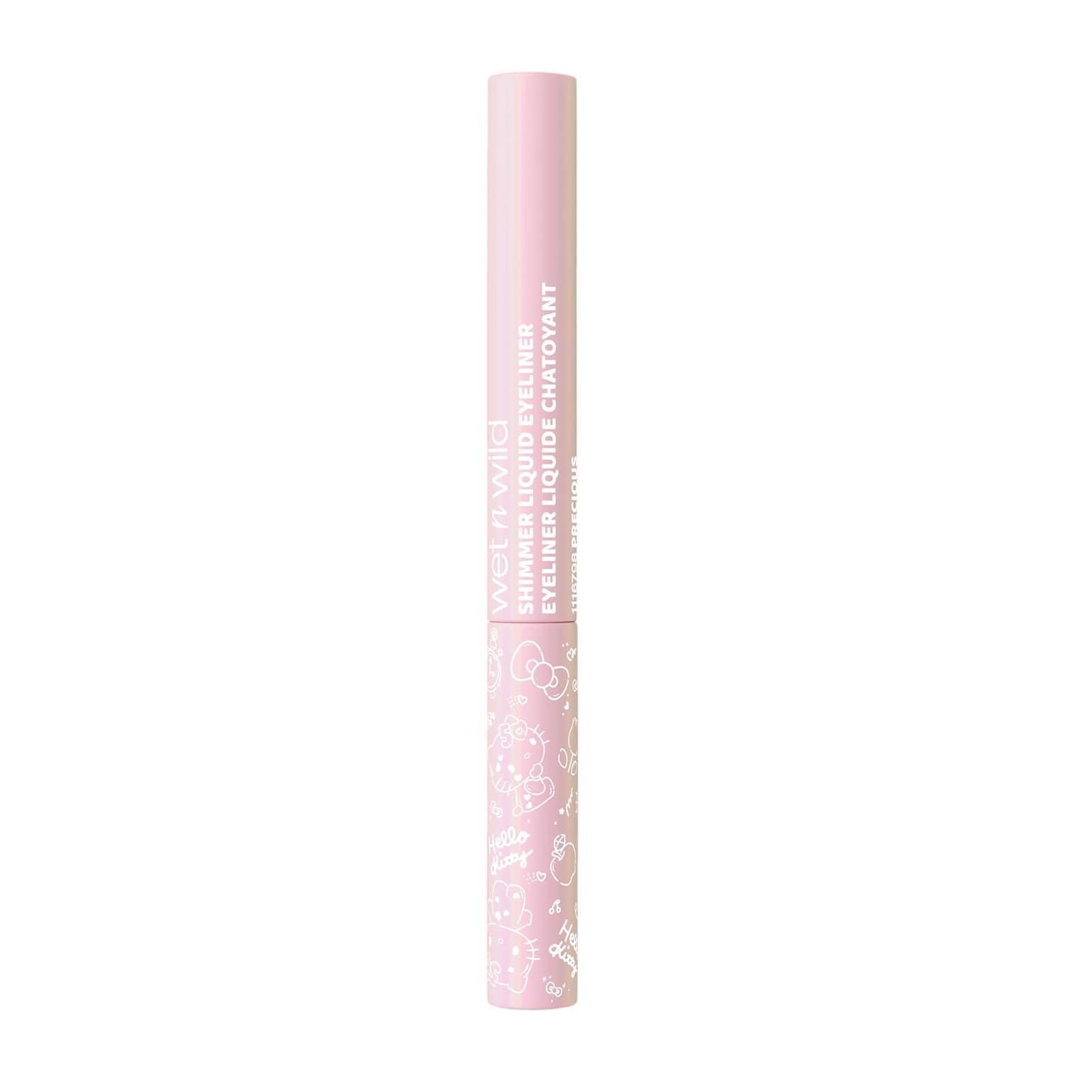 wet n wild Hello Kitty Shimmer Liquid Eyeliner, Richly Pigmented Iridescent Pearl Particles, Smooth & Easy Brush Application, Cruelty-Free & Vegan – Precious