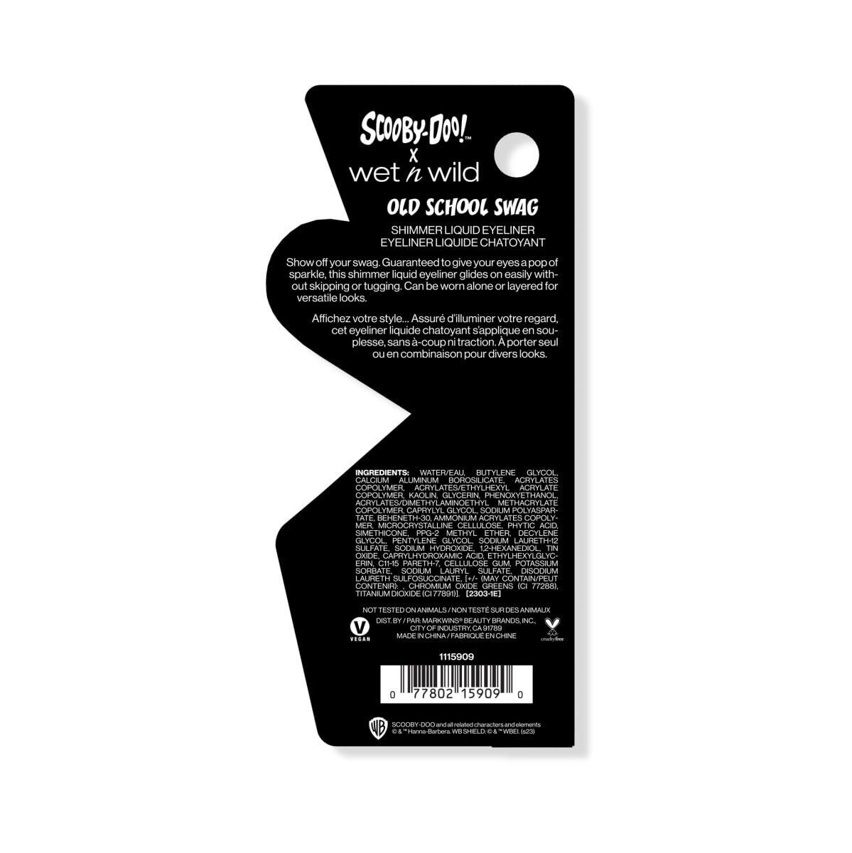 wet n wild Scooby Doo Old School Swag Shimmer Liquid Eyeliner – Glitter-Infused Formula for Bold Eye Looks, Easy Glide Precision Tip, Cruelty-Free & Vegan – Zoinks